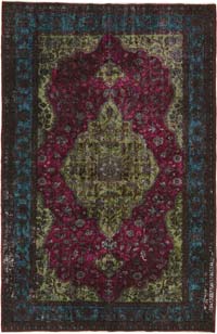 Hand Carved Over-Dyed Rug - 6' 7" x 9' 10" (79" x 118")