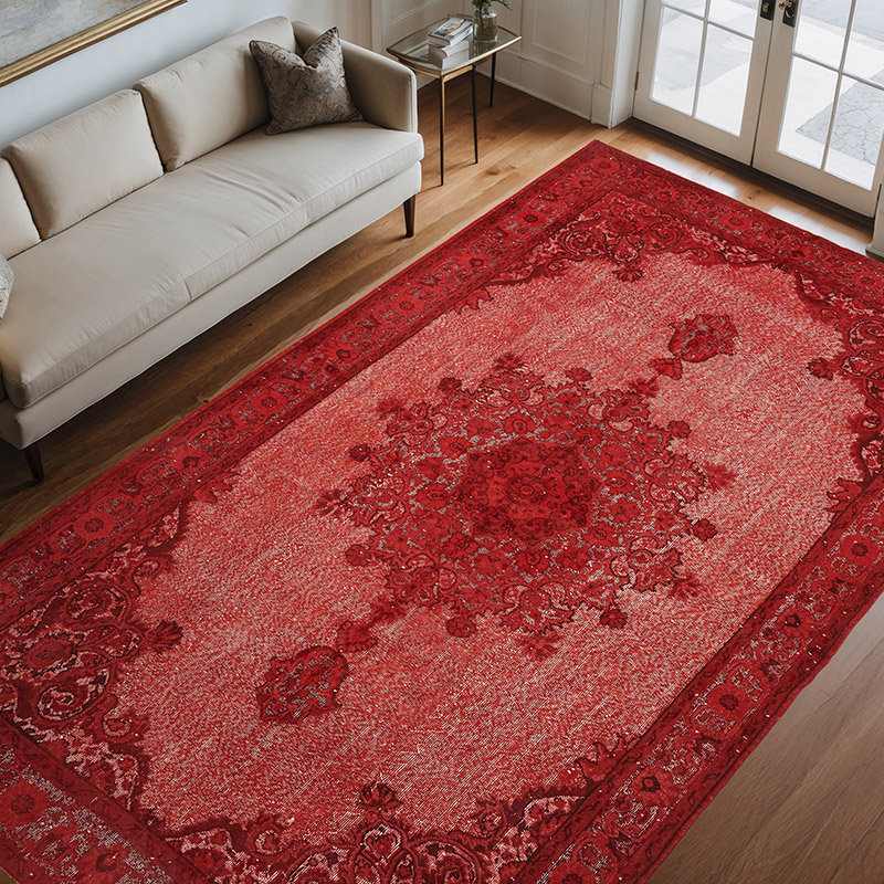 Hand Carved Over-Dyed Rug - 6' 10" x 11'  (82" x 132") - K0082179