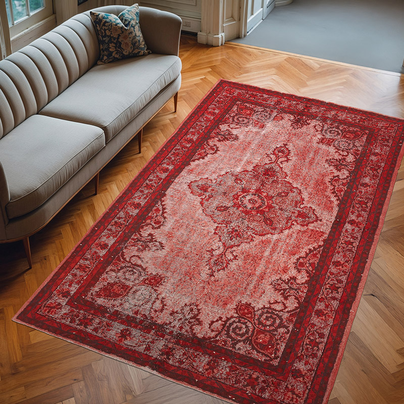 Hand Carved Over-Dyed Rug - 5' 8" x 9' 2" (68" x 110") - K0082180