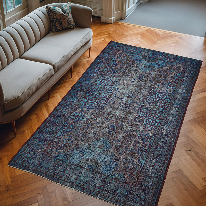Hand Carved Over-Dyed Rug - 5' 5" x 9' 3" (65" x 111") - K0082183