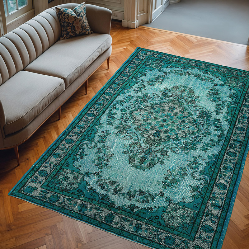 Alfombra Tallada a Mano Sobre Teñida - 186 cm x 270 cm - K0082187