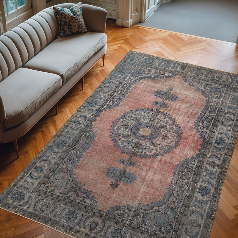 Alfombra Tallada a Mano Sobre Teñida - 208 cm x 304 cm - K0082190