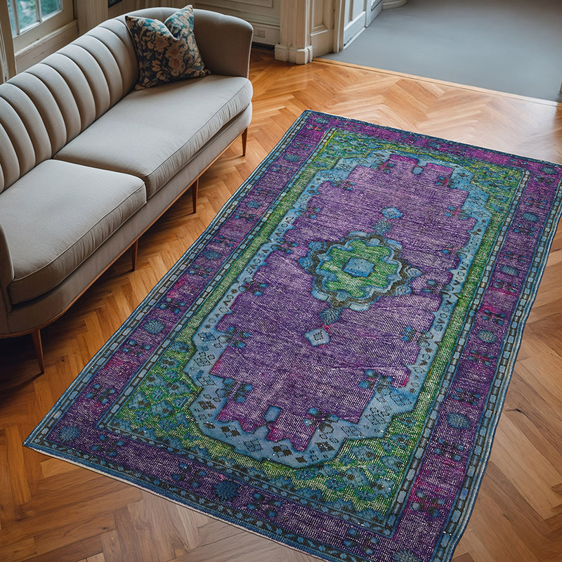 Alfombra Tallada a Mano Sobre Teñida - 173 cm x 276 cm - K0082194