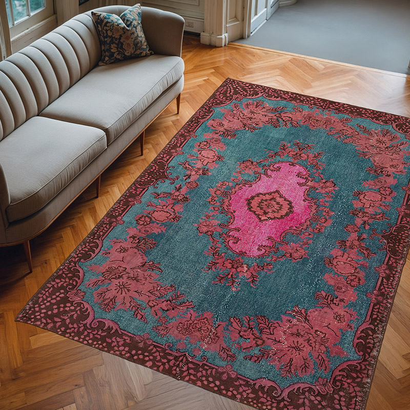 Alfombra Tallada a Mano Sobre Teñida - 209 cm x 309 cm - K0082197