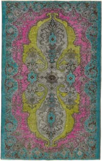 Hand Carved Over-Dyed Rug - 6' 3" x 10'  (75" x 120")