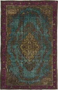 Hand Carved Over-Dyed Rug - 6' 8" x 10' 5" (80" x 125")