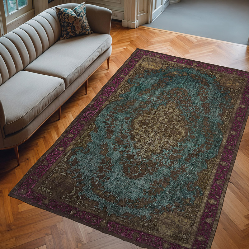 El Oyması Boyalı Halı - 202 cm x 317 cm - K0082202