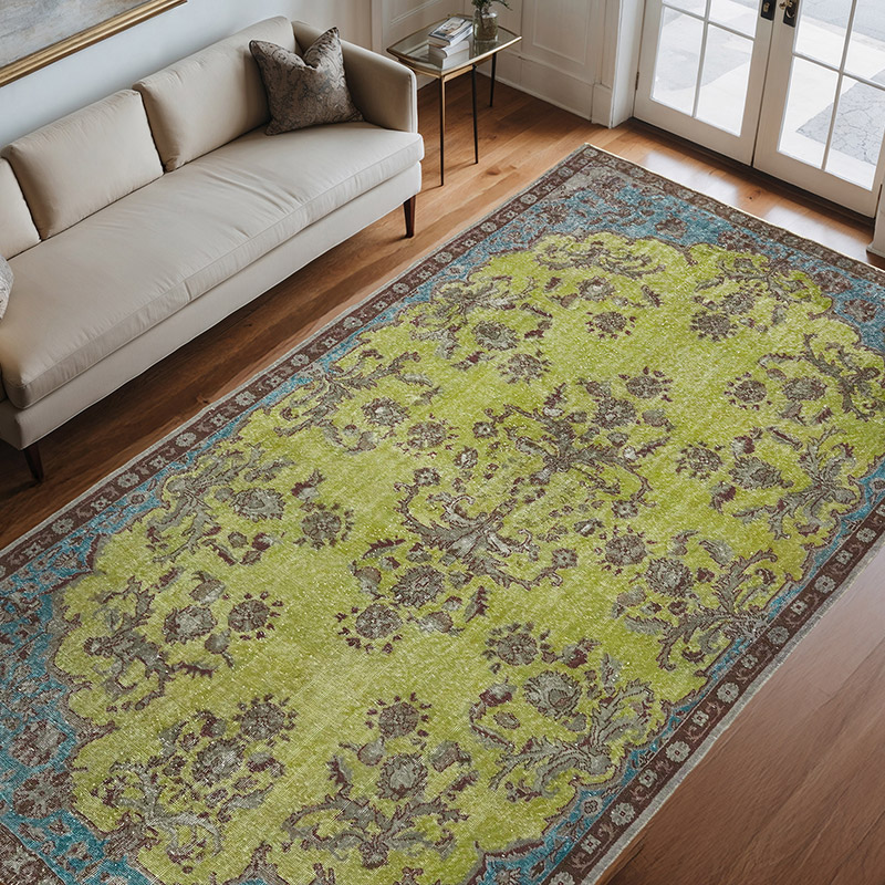 El Oyması Boyalı Halı - 202 cm x 340 cm - K0082204