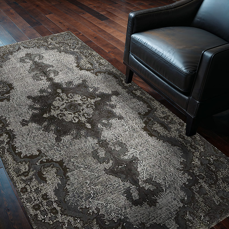 Hand Carved Over-Dyed Rug - 3' 11" x 6' 11" (47" x 83") - K0082223