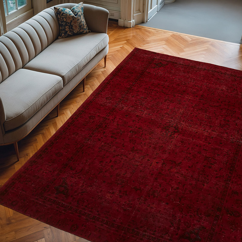Alfombra Oriental Vintage Teñida a Mano Sobretintada - 250 cm x 300 cm - K0082226
