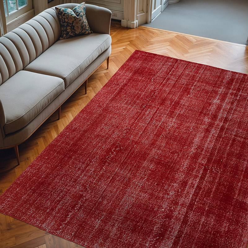 Overdyed Vintage Hand-knotted Oriental Rug - 8' 2" x 9' 10" (98" x 118") - K0082228
