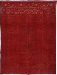 Overdyed Vintage Hand-knotted Oriental Rug - 9' 10" x 13' 1" (118" x 157")