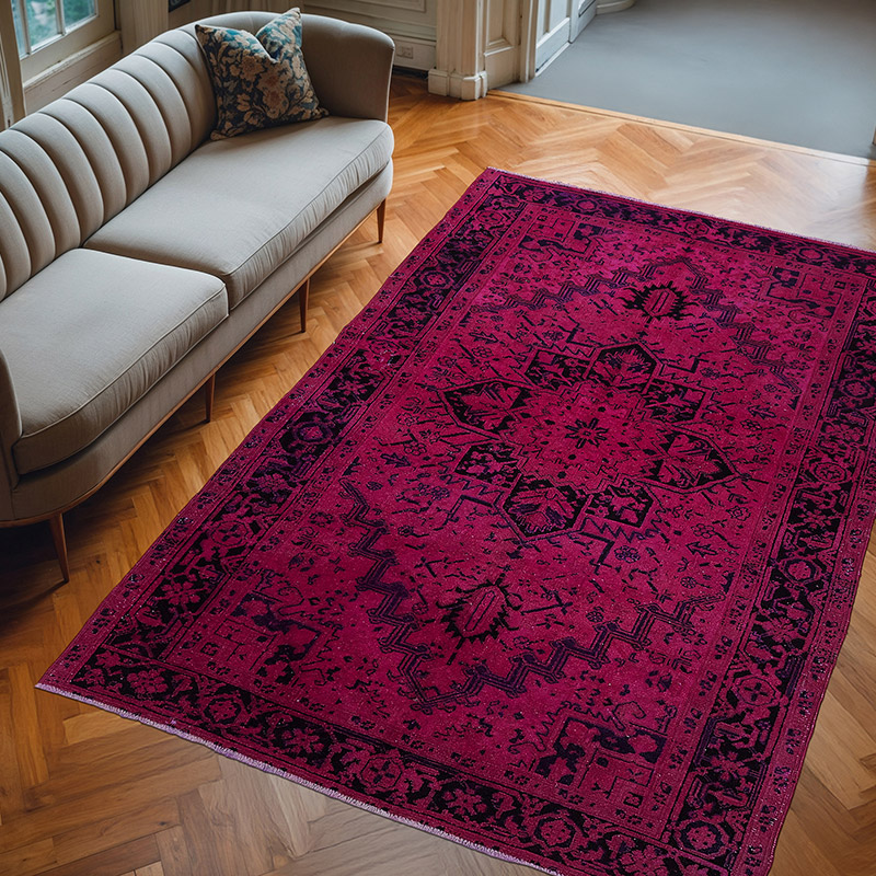 Alfombra Oriental Vintage Teñida a Mano Sobretintada - 200 cm x 300 cm - K0082247