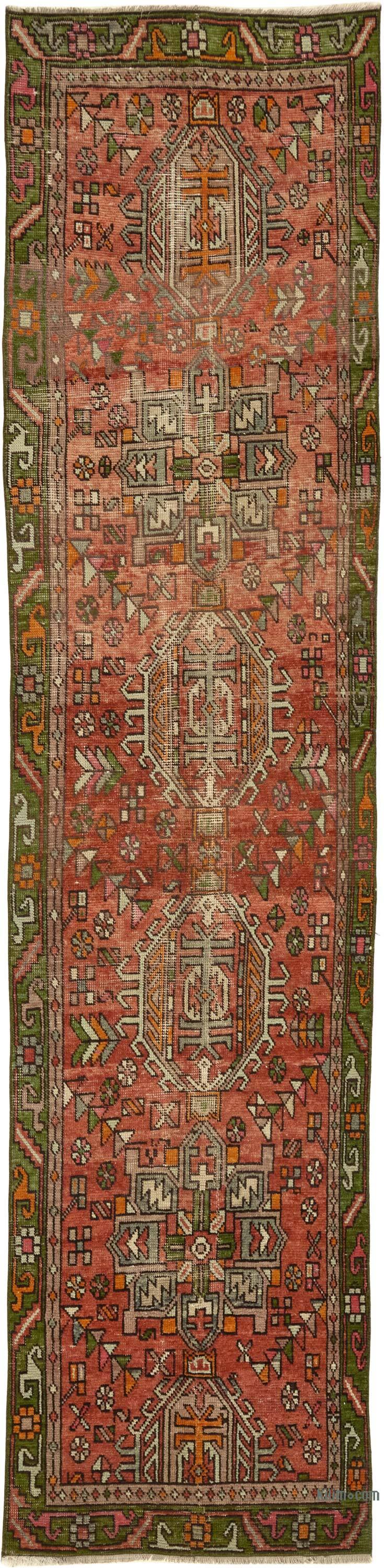 Vintage Oriental Hand-Knotted Runner - 3' 1" x 11' 9" (37" x 141") - K0082281