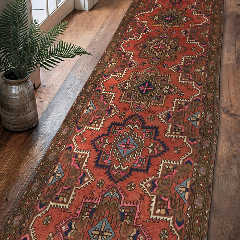 Corredora Anudada a Mano Oriental Vintage - 96 cm x 371 cm - K0082283