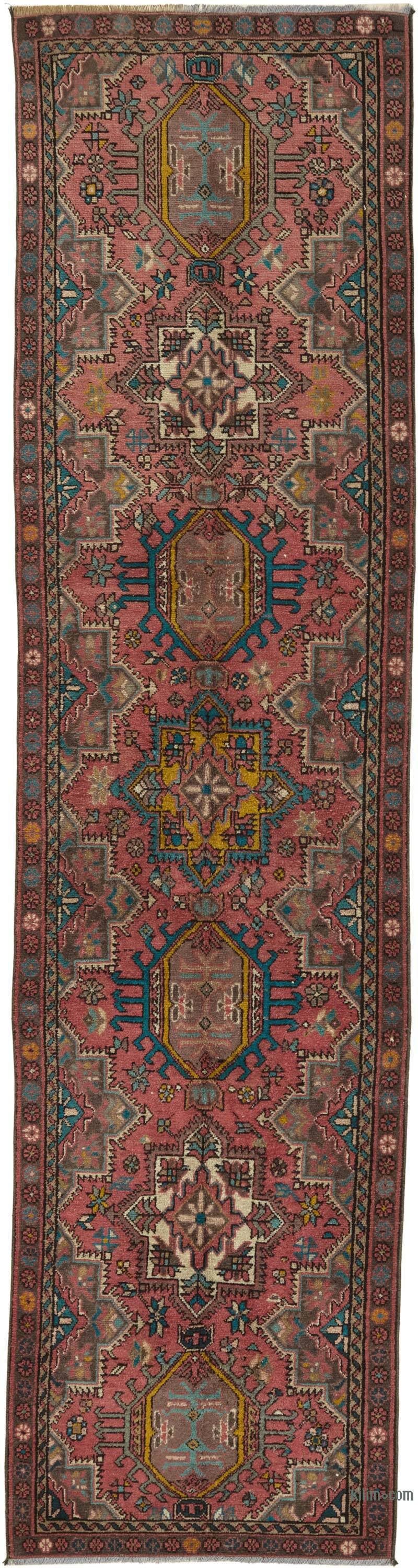 Vintage Oriental Hand-Knotted Runner - 3' 2" x 12' 2" (38" x 146") - K0082284