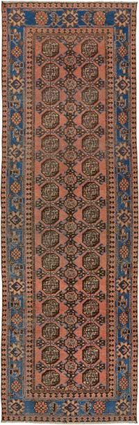 Vintage Oriental Hand-Knotted Runner - 3' 5" x 10' 9" (41" x 129")