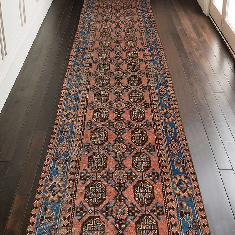 Vintage Oriental Hand-Knotted Runner - 3' 5" x 10' 9" (41" x 129") - K0082287