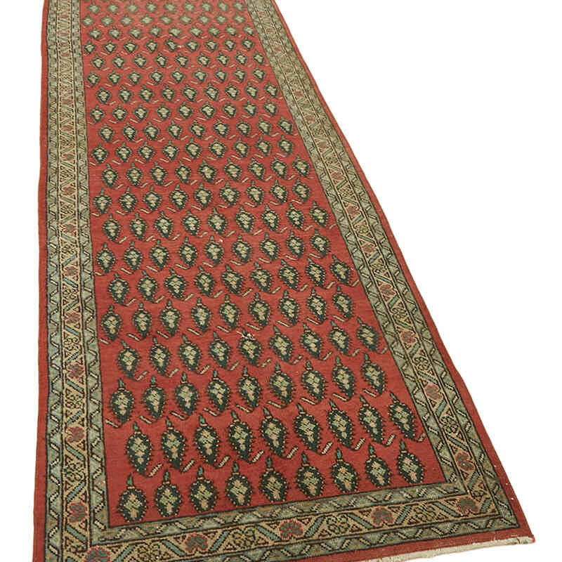Vintage Oriental Hand-Knotted Runner - 2' 10" x 11'  (34" x 132") - K0082292