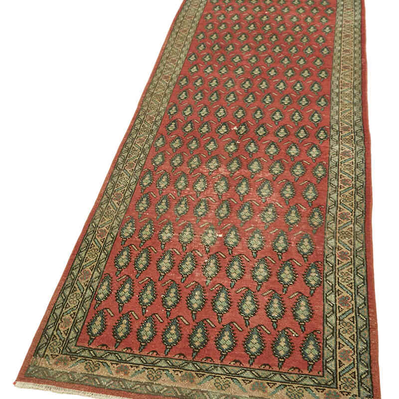 Vintage Oriental Hand-Knotted Runner - 2' 10" x 11'  (34" x 132") - K0082292