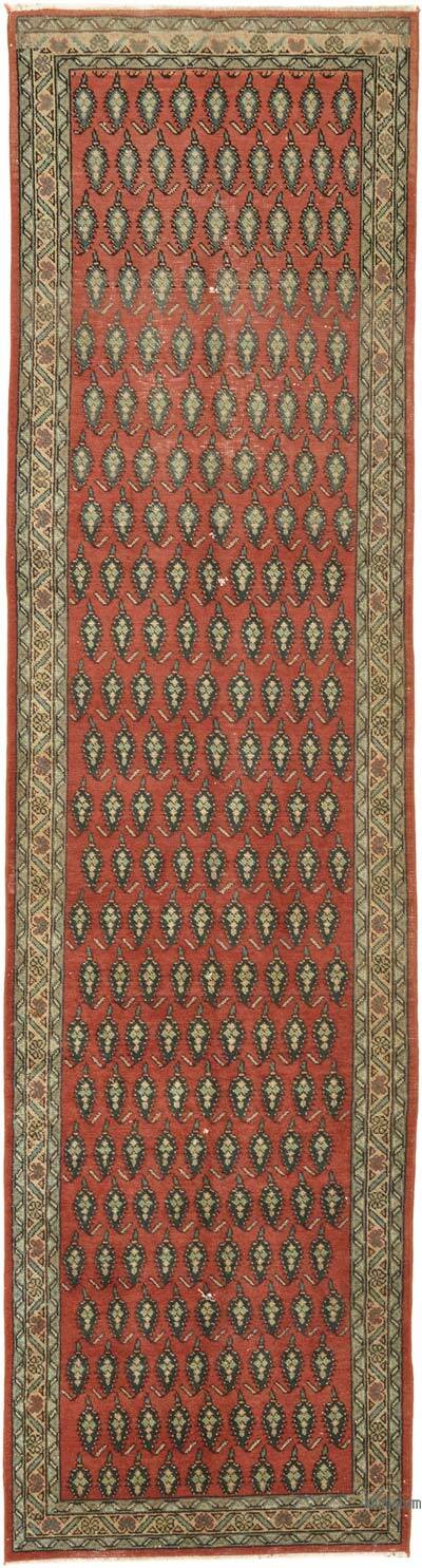 Vintage Oriental Hand-Knotted Runner - 2' 10" x 11'  (34" x 132")