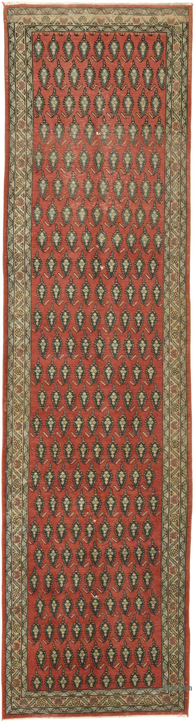 Vintage Oriental Hand-Knotted Runner - 2' 10" x 11'  (34" x 132") - K0082292