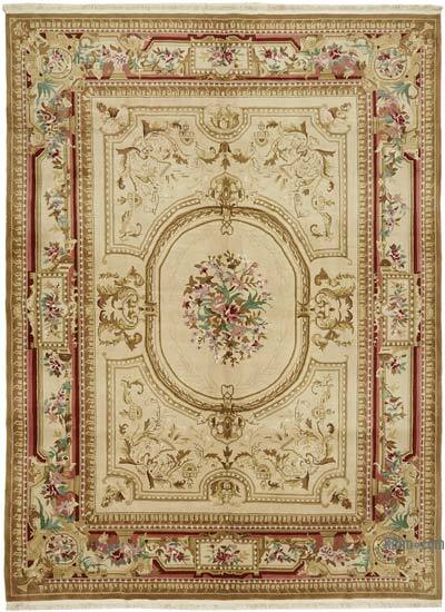 New Hand-Knotted Wool Oushak Rug