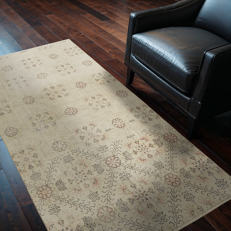 Vintage Turkish Hand-Knotted Rug - 3' 10" x 6' 8" (46" x 80") - K0082620