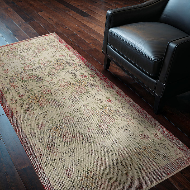 Alfombra Vintage Turca Anudada a Mano - 106 cm x 194 cm - K0082621