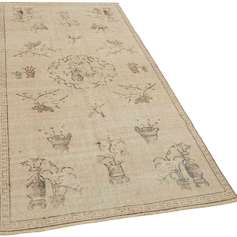 El Dokuma Vintage Halı - 111 cm x 221 cm - K0082622