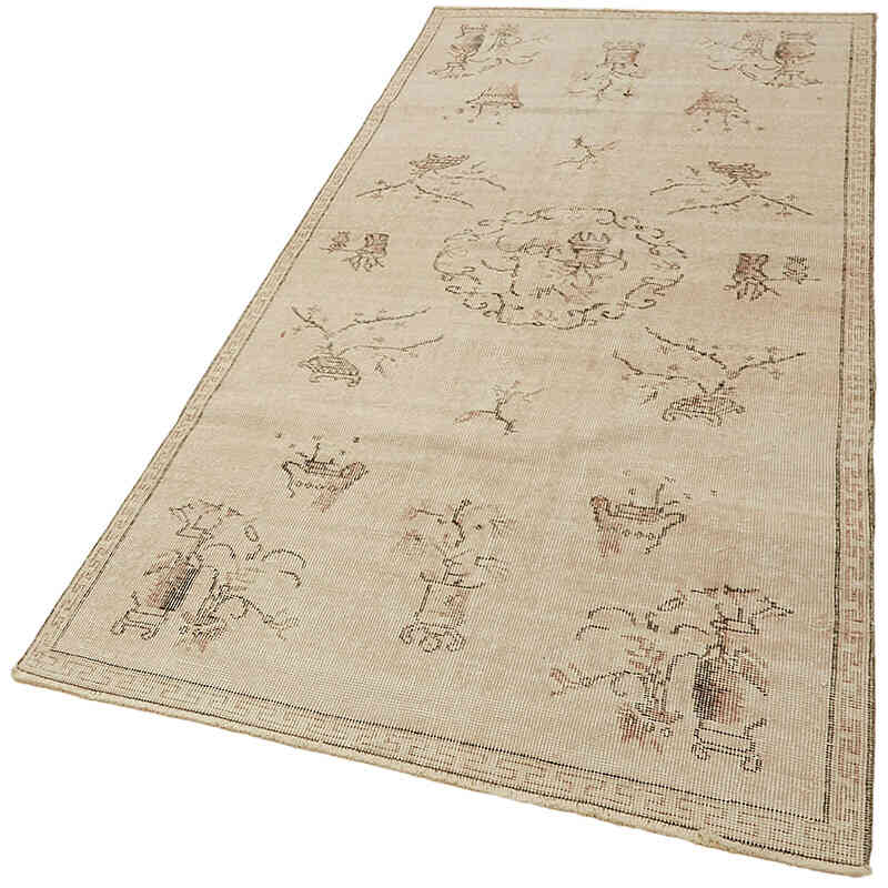 El Dokuma Vintage Halı - 111 cm x 221 cm - K0082622