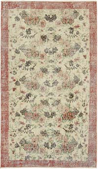 Alfombra Vintage Turca Anudada a Mano - 109 cm x 188 cm