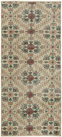 Vintage Turkish Hand-Knotted Rug - 2' 9" x 6'  (33" x 72")