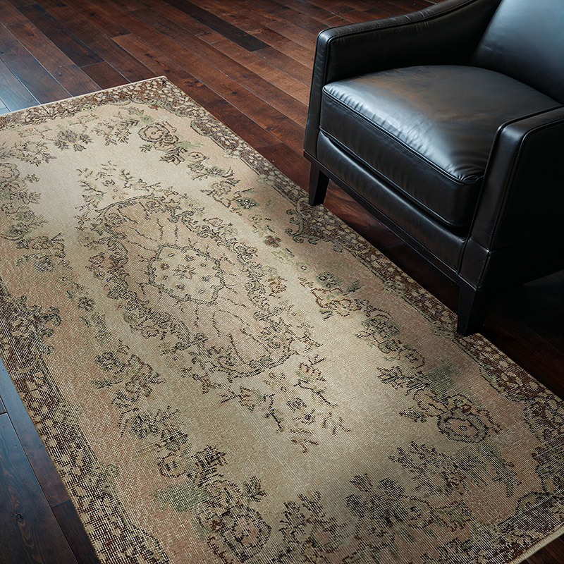 Alfombra Vintage Turca Anudada a Mano - 113 cm x 205 cm - K0082663