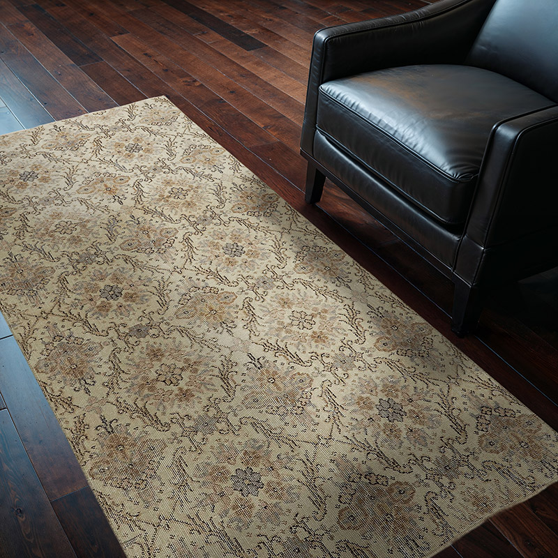 Alfombra Vintage Turca Anudada a Mano - 112 cm x 204 cm - K0082666