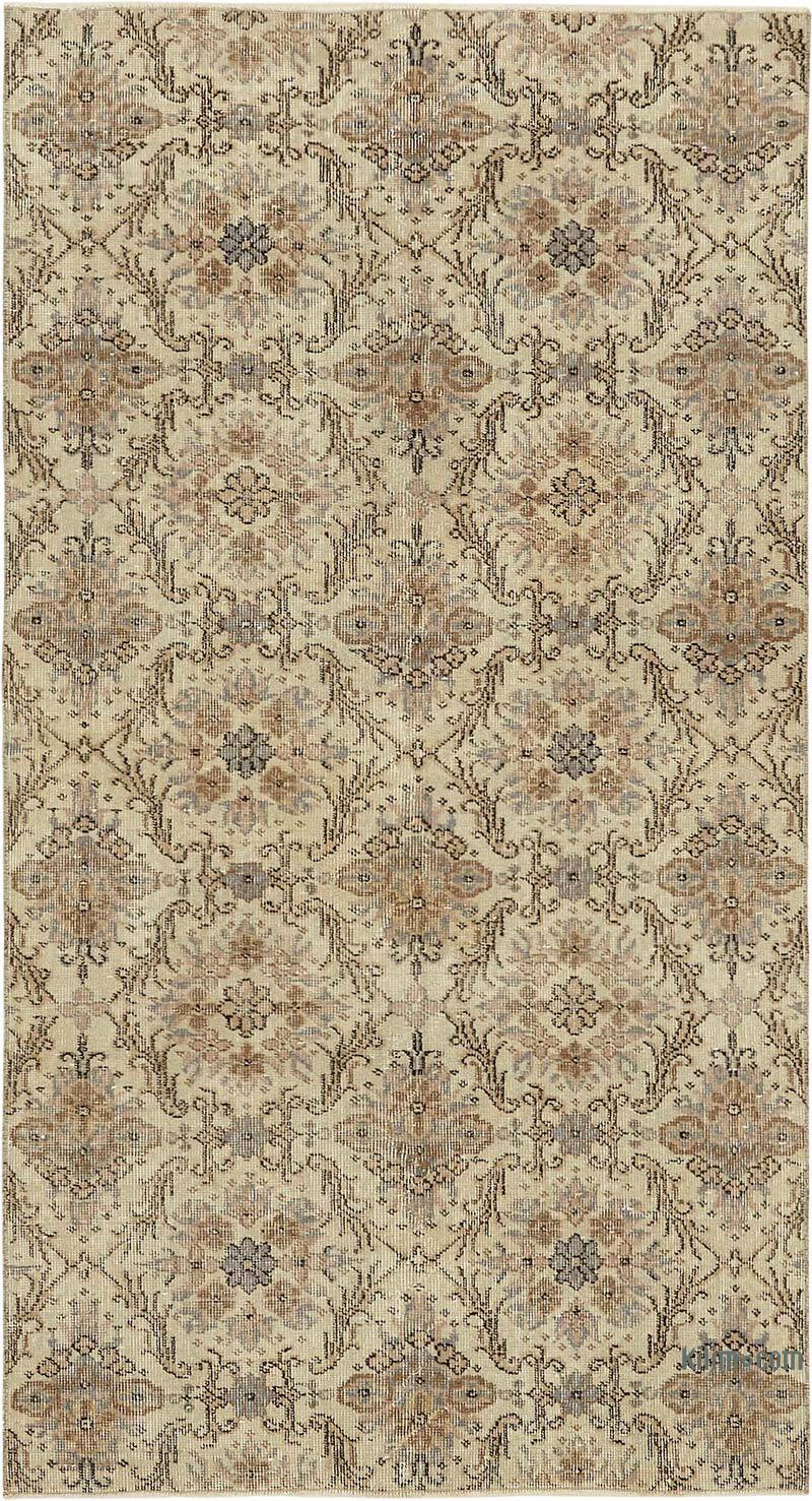 Alfombra Vintage Turca Anudada a Mano - 112 cm x 204 cm - K0082666