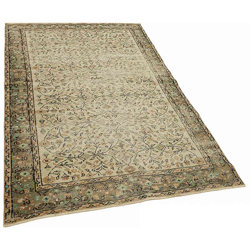 Alfombra Vintage Turca Anudada a Mano - 138 cm x 214 cm - K0082670
