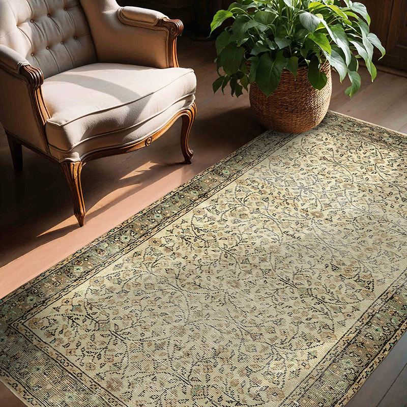 Vintage Turkish Hand-Knotted Rug - 4' 6" x 7'  (54" x 84") - K0082670
