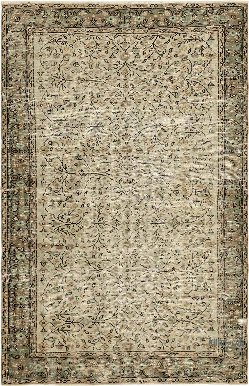 Alfombra Vintage Turca Anudada a Mano - 138 cm x 214 cm - K0082670