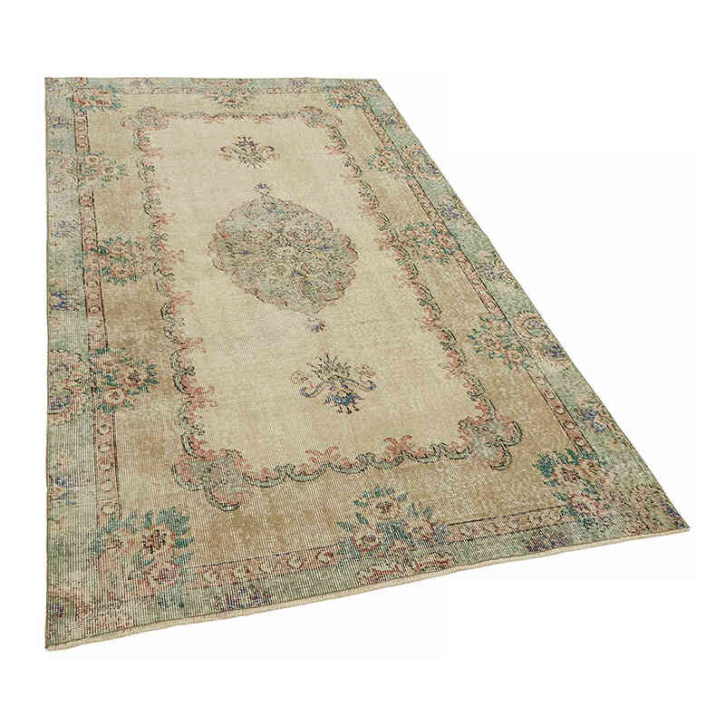Alfombra Vintage Turca Anudada a Mano - 129 cm x 221 cm - K0082672