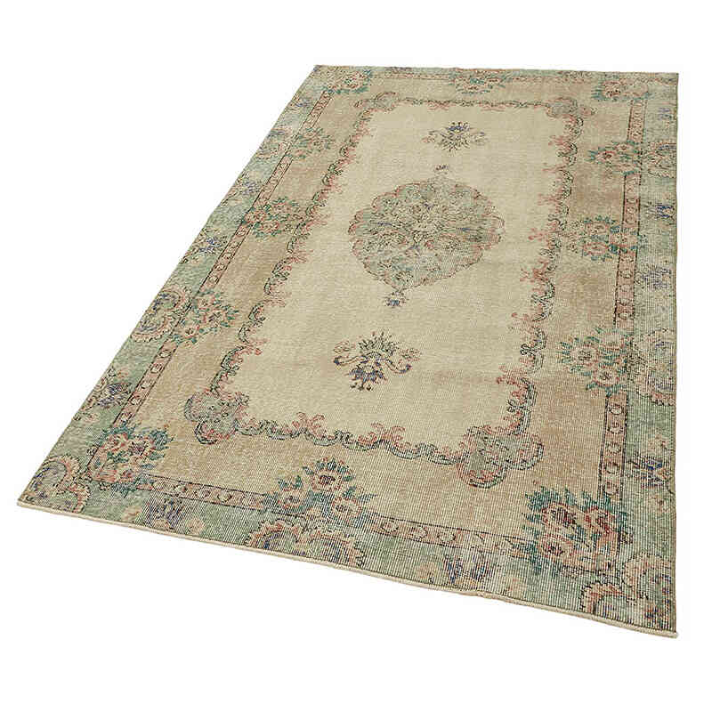 Alfombra Vintage Turca Anudada a Mano - 129 cm x 221 cm - K0082672