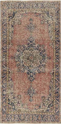 Vintage Turkish Hand-Knotted Rug - 3' 8" x 7' 1" (44" x 85")