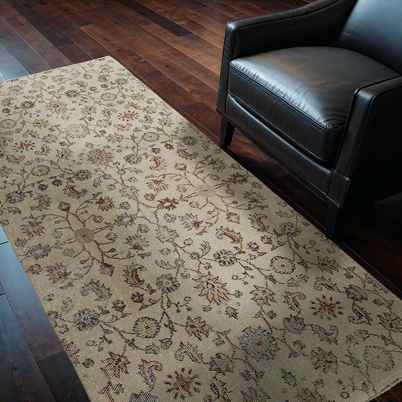Vintage Turkish Hand-Knotted Rug - 3' 8" x 7' 3" (44" x 87") - K0082685