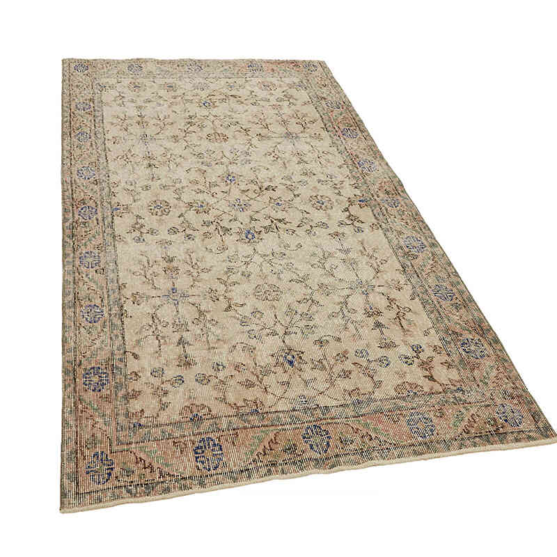 Alfombra Vintage Turca Anudada a Mano - 118 cm x 214 cm - K0082686