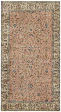 Alfombra Vintage Turca Anudada a Mano - 113 cm x 204 cm