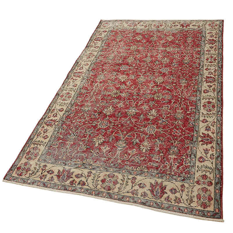 Alfombra Vintage Turca Anudada a Mano - 116 cm x 211 cm - K0082705