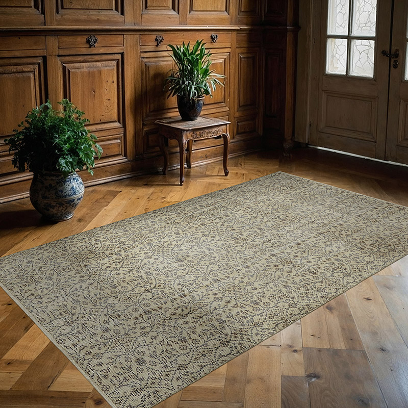 Alfombra Vintage Turca Anudada a Mano - 137 cm x 224 cm - K0082724