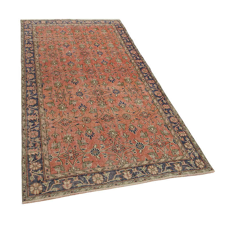 Alfombra Vintage Turca Anudada a Mano - 111 cm x 210 cm - K0082728
