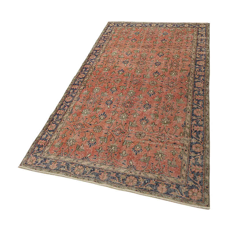 Alfombra Vintage Turca Anudada a Mano - 111 cm x 210 cm - K0082728