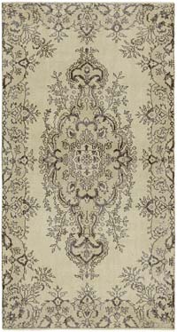 Vintage Turkish Hand-Knotted Rug - 114 cm x 209 cm